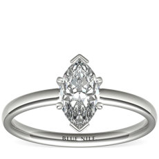 Six-Claw Low Dome Comfort Fit Solitaire Engagement Ring in Platinum (2mm) 